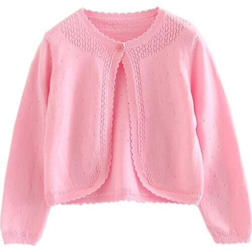 Pink Baby Girls Cardigans Sweater Infant Lolita Jacket Newborn Baby Girl Coat 3 6 10 12 18 24 Month Baby Clothing OKC205001