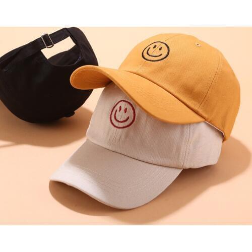 Mens Adjustable Smiley face Embroidery Baseball Caps Women Snapback Hip Hop Hat Summer Sun Gorras Unisex Streetwear Bone A42