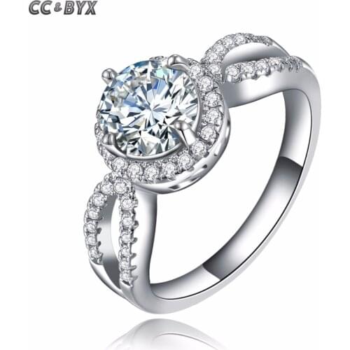 Beautiful Womens Gift Wedding Band White Gold color Rings for Women Luxury Engagement Rings Vintage Jewellery Bijoux CC076
