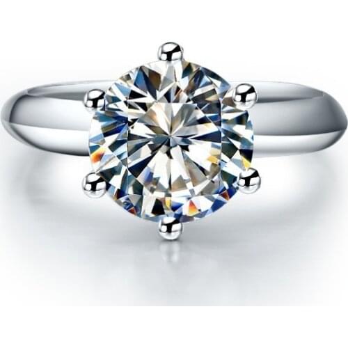 Heart & Arrows Test Positive 3Ct D Color VVS1 Moissanite Diamond Ring Engagement Ring for Women Solid 14K White Gold Ring Au585