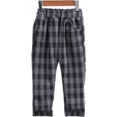 New Spring Autumn Children Cotton Clothes Baby Boys Girls Plaid Pants One Piece Toddler Casual Clothing Infant Kids Tracksuits