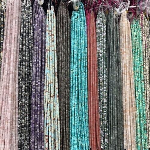 2x4mm Natural Stone Labradorite Amethysts Quartz Spacer Beads Round Polished Amazonite Turquoises Beads for Jewelry Making