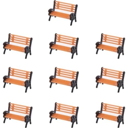 YZ100 10pcs Model Train HO TT 1:100 Bench Chair Settee Model Railway Scenery