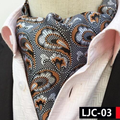 Fashion Vintage Design Ties Luxury Royal Floral Ascot Classic British Style Jacquard Woven Ascots for Men