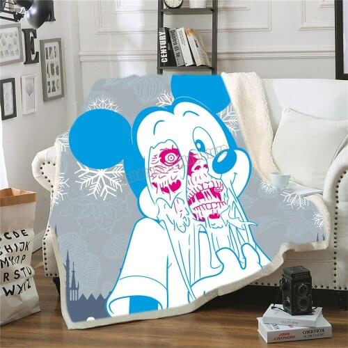 Disney Mickey Mouse Blanket Soft Warm Coral Fleece Blanket Winter Sheet Bedspread Sofa Flannel Blankets Childrens Cute Blanket