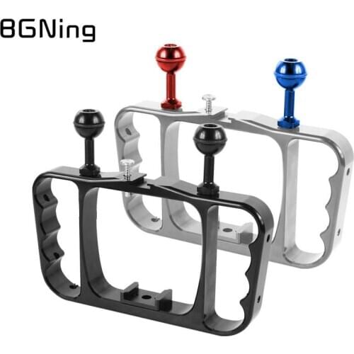 BGNing Diving Underwater Aluminum Selfie Monopod Mount Double-Arm Tray Handheld for Gopro Max 9 8 7 Action Camera Holder