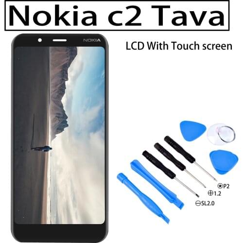 Original 5.45" New LCD For nokia c2 Tava Touch Screen With Lcd Display Panel Lens Glass Digitizer For Nokia c2 tennen