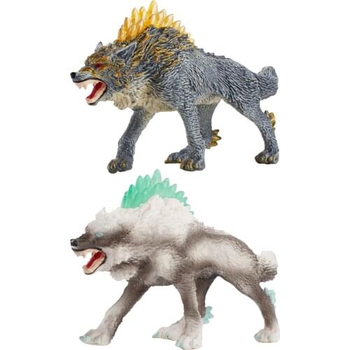 Plastic Animals Figures Wolf Figurine Model Toys Miniature Statues Sculpture Gift for Kids