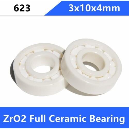 10pcs 623 MR103 ZrO2 full Ceramic bearing 3x10x4 mm Zirconia Ceramic ball bearings 3*10*4mm
