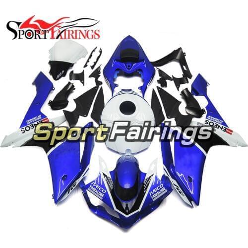 Full Fairings for Yamaha YZF1000 R1 2007 2008 07 08 Sportbike Body Kit Fittings ABS Plastic Injection Cowlings Covers Blue White