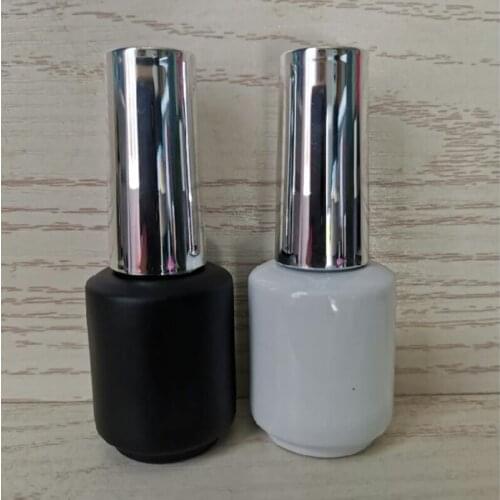 30/50pcs 8ml Empty Nail Polish Glass Bottle Black/White Portable Uv Gel Container Refilled Storage Box Round Makeup Tube Brush