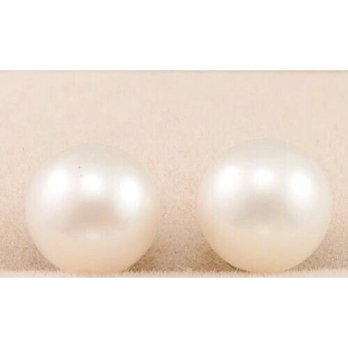 LUXURIOUS 10-11mm AAA WHITE Perfect Round AKOYA PEARLS EARRING 14K/20 WHITE GOLD