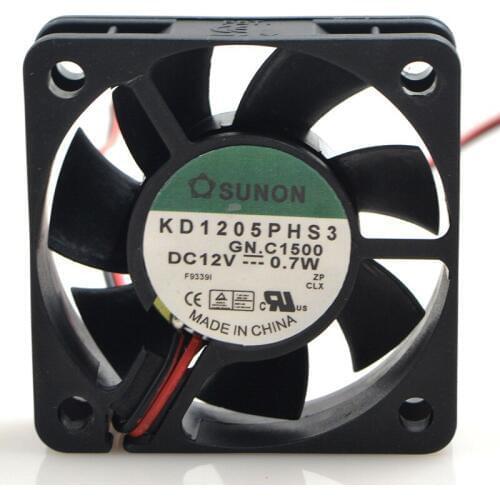 Established FOR SUNON KD1205PHS3 12V 0.7W 5CM 5015 2-wire Mute Heat Dissipation Fan