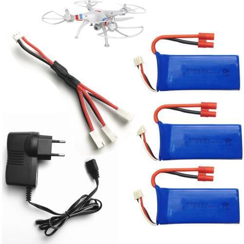 Syma X8C parts charger battery Syma X8C X8W X8G X8HC X8HW X8HG RC Quadcopter spare parts Charger+1 to 3 wire+ 3 battery