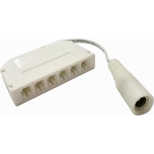 12V DC input, 6pcs 12V European standard 2pin ports output led connectors for led bar light Cabinet light