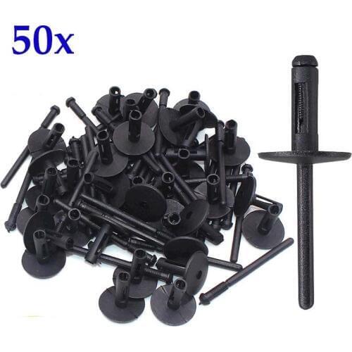 50pcs Plastic Expansion Blind Rivets Car Bumper Clip Universal Auto Fasteners Retainer Push Pin for BMW E90 E91 Ford Chrysler GM