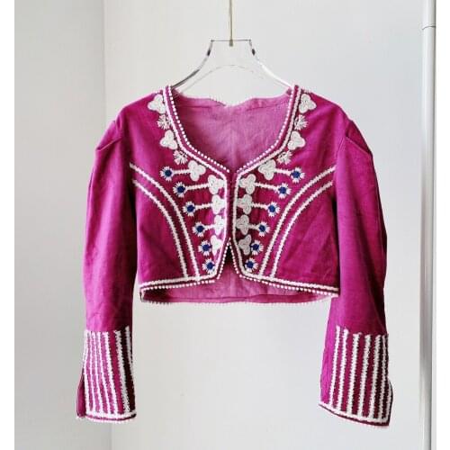 2021 Autumn long sleeve ethnic Short embroidered womens jacket