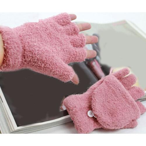 1Pair Women Ladies Gloves Hand Wrist Warmer Winter Fingerless Gloves Mitten Colorful Touch Screen Half Finger Winter Warm Gloves
