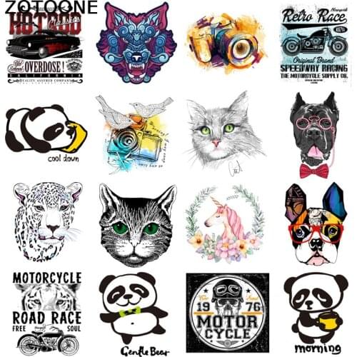ZOTOONE Cute cat Unicorn heat transfer clothing patch heat transfer vinyl animal T-shirt DIY patch micro chapter hot press D