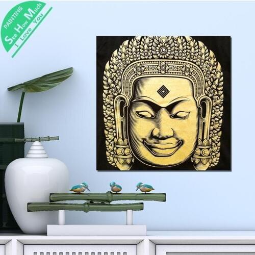 1 Piece Mogao Cave Statue Buddha HD Printed Canvas Wall Art Posters and Prints Poster Painting Framed Artwork Room Decoration