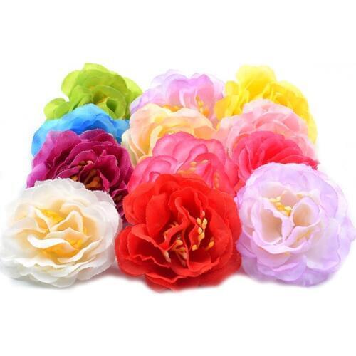 10pcs/lot 4.5CM Artificial Mini Gradual Peony Flower Heads For Home Wedding Decoration Scrapbooking DIY Gift Box Craft