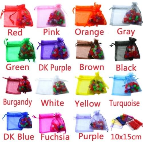 Good Quality 10Pcs 7x9cm Mixed Random ORGANZA Wedding Favour GIFT BAGS Jewellery Pouches,jewelry bag