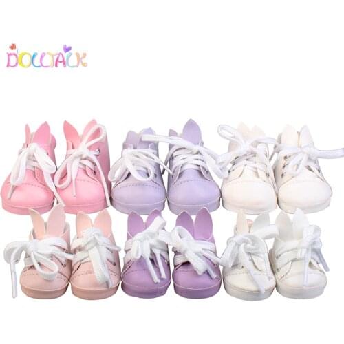 Doll Talk New Arrival Fashion MIni Shoes For 14&18 Inch For BJD Doll Ragdoll Lovely Cute Rabbit Ears Hairball Toy Dolls Shoes