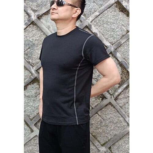 180GSM Jersey Mens Merino Wool T Shirt Short Sleeve, Mens Merino Wool Sports T Shirt, Mens Merino Outdoor T Shirt Breathable