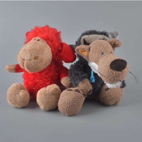 2Pcs 25cm Red Sheeps And Black Wolf Stuffed Plush Toy, Baby Kids Doll Gift Free Shipping