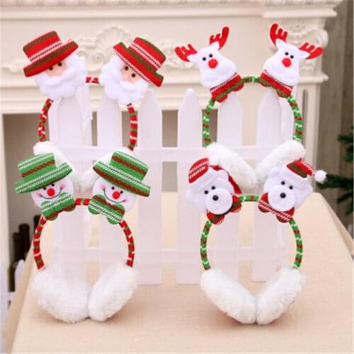 Christmas Headband Headsets Adult Children Christmas Dress Up Red Antler Head Buckle Hairpin Earmuffs Kids Gift Freeshipping