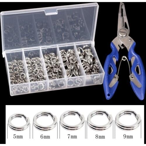 200pcs/box Fishing Split Rings Lure Double Loop Split Ring Multi-function Fishing Pliers Fishing Accessories Tackle