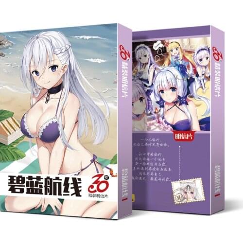 5 boxes/lot Anime Azur Lane lomo card toy cartoon Postcard Greeting Message Card 30 pictures box toy gift