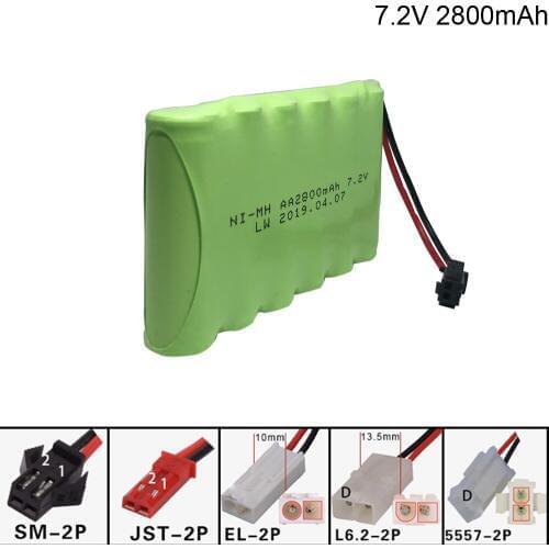 7.2V 2800mah AA NI-MH M Battery High capacity toy battery upgrade Electric toys battery for Remote car ship robot SM/JST Plug