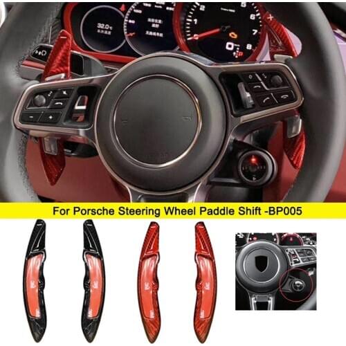 Car Accessories Carbon Fiber Steering Wheel Paddle Shift Shifter Extension For Porsche 911 Cayman 981 Carrera 2018 2019 2020
