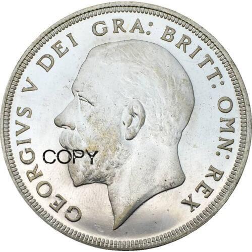 Great Britain 1 Crown - George V Wreath Crown 1927 Brass Plated Silver Copy Coins