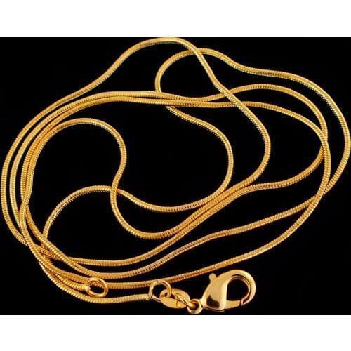 Hot Selling Gold Color Snake Chains Necklace Chains,1mm Gold Color Snake Chain Necklaces For Women 16"-30"