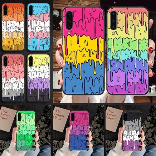 Rainbow colors Funny Cartoon Phone case For Samsung Galaxy A 3 5 7 8 10 20 21 30 40 50 51 70 71 E S 2016 2018 4G black fashion