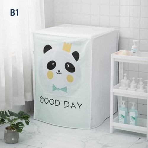 Washing Machine Cover Dust Cover Clean Waterproof Case Cover Cute Cartoon Dryer Cover For Washing Machine Household Goods