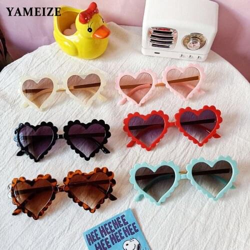 YAMEIZE 6 Colors Kids Sunglasses Heart Glasses Girls Boys Sunglasses Heart Shaped Sunglasses Chirldren Eyeglasses Beach Eyewear