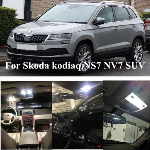 For Skoda kodiaq NS7 NV7 SUV Error Free LED Interior Reading Ceiling Light Kit Map Dome License Lamp