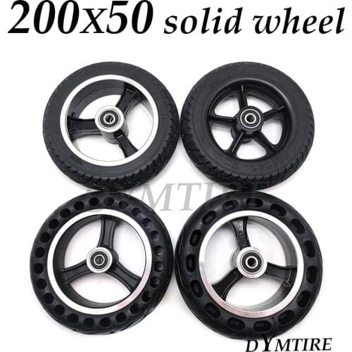 Electric Scooter 8 Inch 200x50 Wheel Hollow Solid Tire Explosion-Proof Wear-Resistant Front and Rear Wheel Accessories