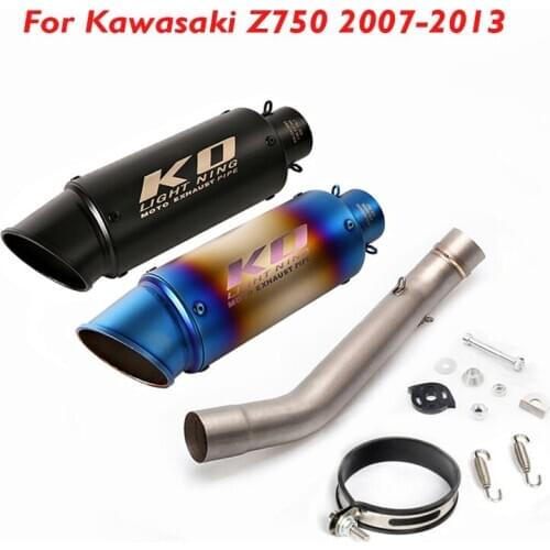 Motorcycle Exhaust System Escape Muffler 51mm Middle Link Connection Tube for Kawasaki Z750 2007-2013