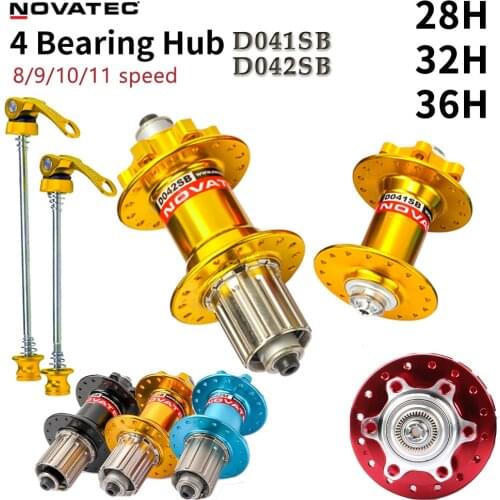 NOVATEC 32 Hole Front Rear Hub D042SB D041SB MTB Thru Axle 6 Nail Bushing Sleeve Bearing Cube For Mountain Bike 8 9 10 11 Speed