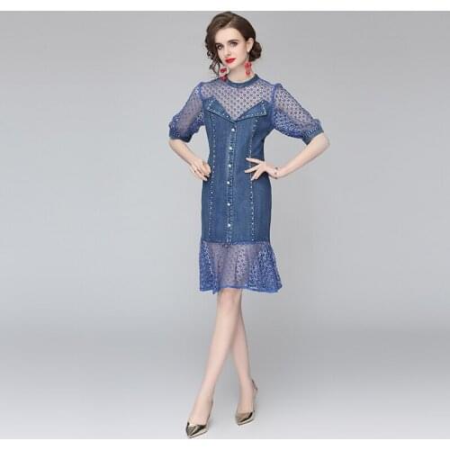 Джинсовые летние платья HHXERTOTF China At AliExpress