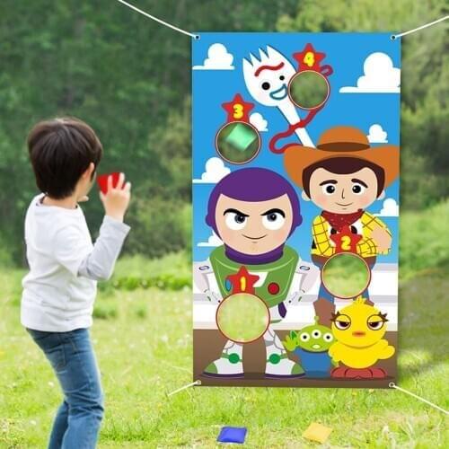Toy 4th Toss Games Banner with 4 Bean Bags Party Supplies Party Decorations for Kids and Adults Indoor Outdoor Throwing Games