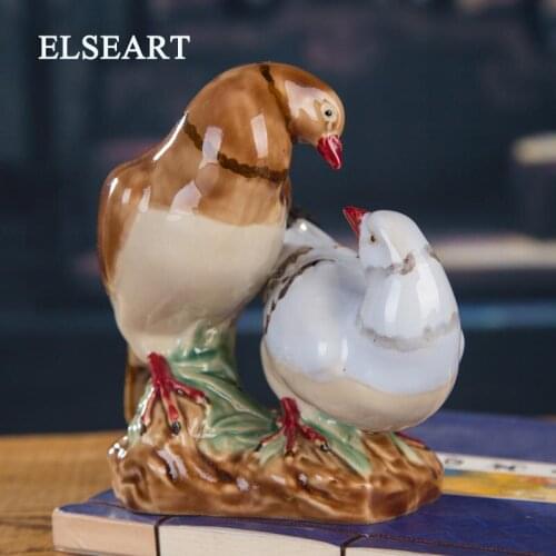 Ceramic a pair of doves lover bird orment figurine statue for home decoation