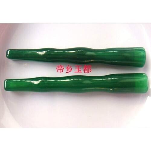 Soporte de cigarrillo de jade natural chino tallado en forma de ágata arenosa y tubo en boca verde 15647 regalo