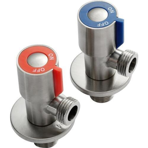 Stainless Steel G1/2 Thread Angle Valve Cold or Hot Water Triangle Valve Filling Valve Toilet Sink Water Heater Bathroom Tool