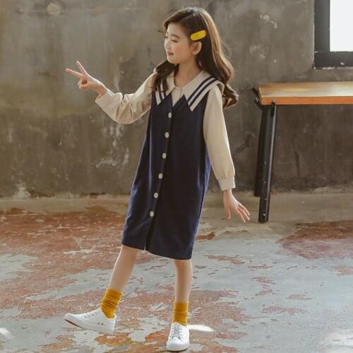 Girl Clothes Set Spring Autumn Kids Shirts and Vest Dresses 2 Pcs Suit Boutique Teen Girls Clothing 16 Years Childrens Sets