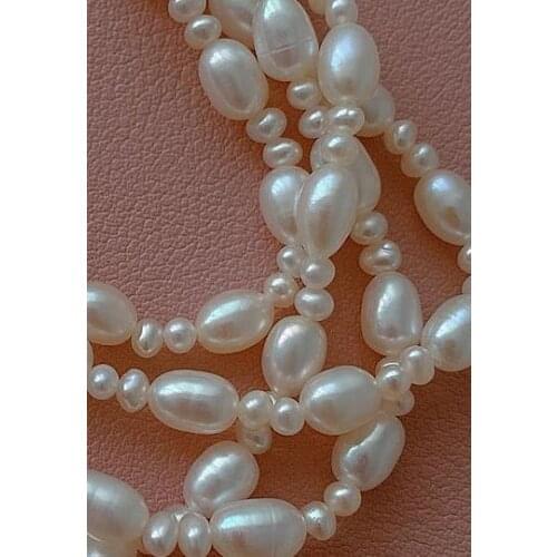 Favorite Pearl Necklace New Style Perfect Lady Fine Jewelry Choker Pearl Necklace Handmade 3-9mm Genuine Real Freshwater Pearl